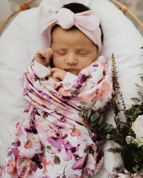 Snuggle Hunny Organic Muslin Wrap - Blushing Beauty
