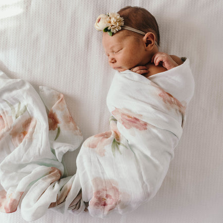Snuggle Hunny Organic Muslin Wrap - Blossom