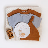 Snuggle Hunny Short Sleeve Organic Bodysuit - Chestnut