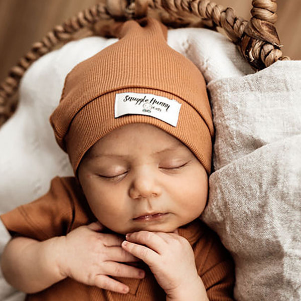 Snuggle Hunny Short Sleeve Organic Bodysuit - Chestnut