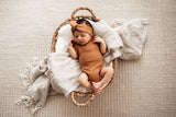 Snuggle Hunny Short Sleeve Organic Bodysuit - Chestnut