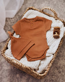 Snuggle Hunny Short Sleeve Organic Bodysuit - Chestnut