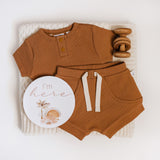 Snuggle Hunny Short Sleeve Organic Bodysuit - Chestnut