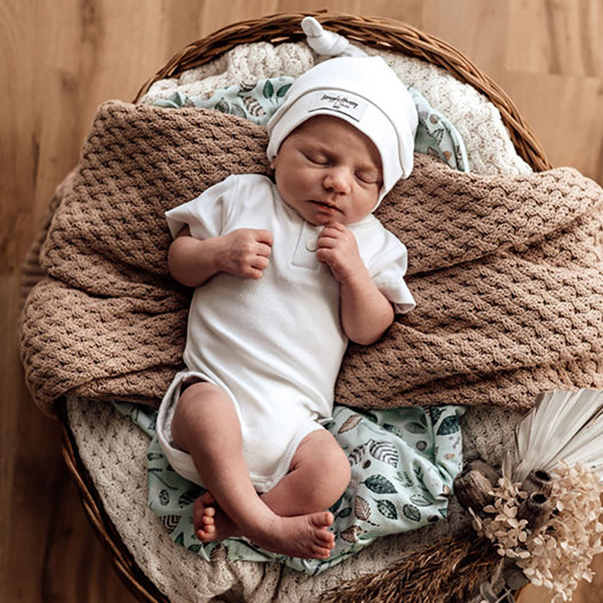 Snuggle Hunny Short Sleeve Organic Bodysuit - Milk