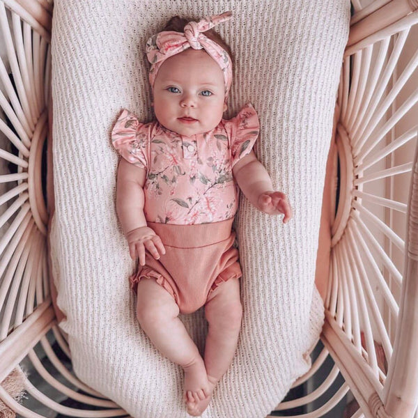 Snuggle Hunny Top Knot Headband - Pink Wattle