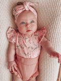 Snuggle Hunny Short Sleeve Organic Bodysuit - Pink Wattle