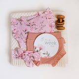 Snuggle Hunny Short Sleeve Organic Bodysuit - Pink Wattle