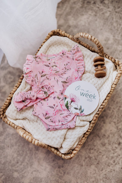 Snuggle Hunny Top Knot Headband - Pink Wattle