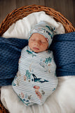Snuggle Hunny Snuggle Swaddle and Beanie Set - Whale