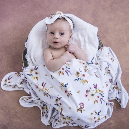 Snuggle Hunny Organic Muslin Wrap - Blossom