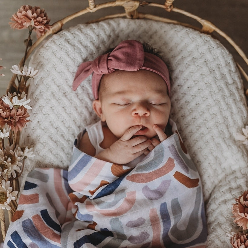 Snuggle Hunny Top Knot Headband - Mauve