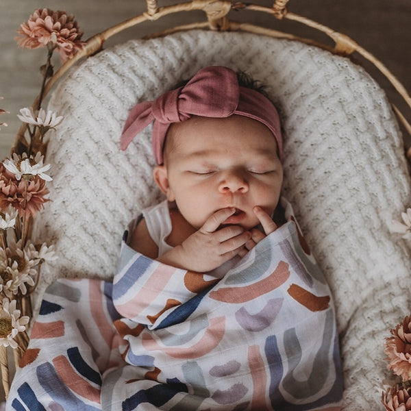 Snuggle Hunny Top Knot Headband - Mauve