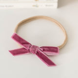 Snuggle Hunny Petite Velvet Bows - Mauve