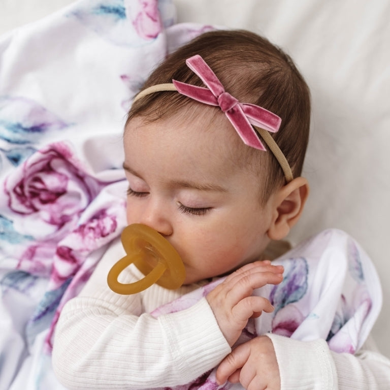 Snuggle Hunny Petite Velvet Bows - Mauve
