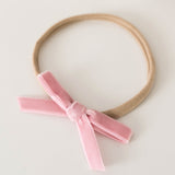 Snuggle Hunny Petite Velvet Bows - Rose Pink