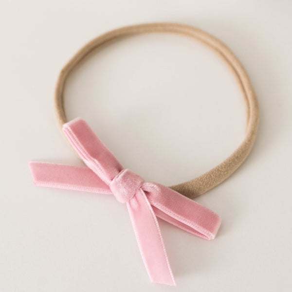 Snuggle Hunny Petite Velvet Bows - Rose Pink