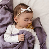 Snuggle Hunny Petite Velvet Bows - White