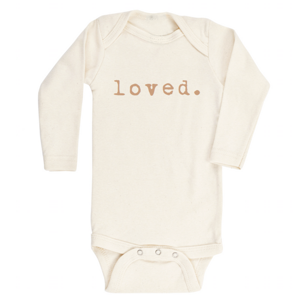 Tenth & Pine Long Sleeve Onesie - Loved - Clay