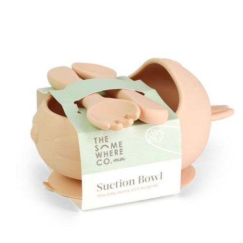 The Somewhere Co. Silicone Suction Bowl - Bunny Blush