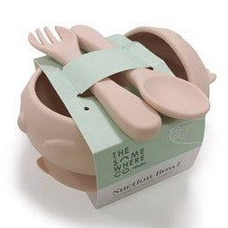 The Somewhere Co. Silicone Suction Bowl - Bunny Blush