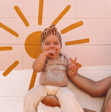 Tiny Gypsy Short Sleeve Onesie - Wanderlust - Stonewash