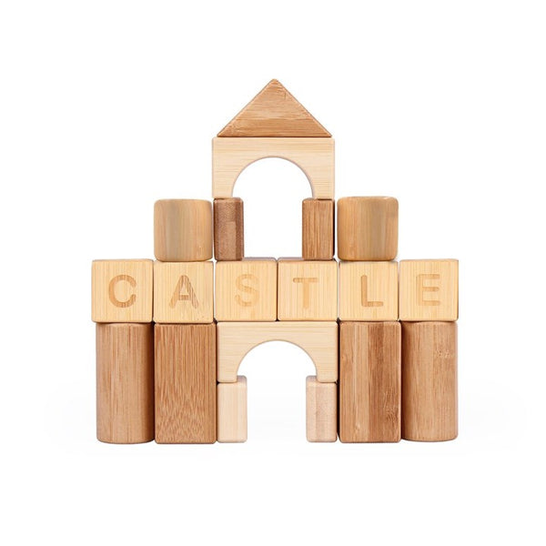 Udeas - Bamboo Alphabet and Math Block Set - 80 pieces
