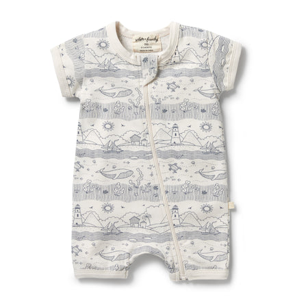 Tiny Gypsy Short Sleeve Onesie - Wanderlust - Stonewash