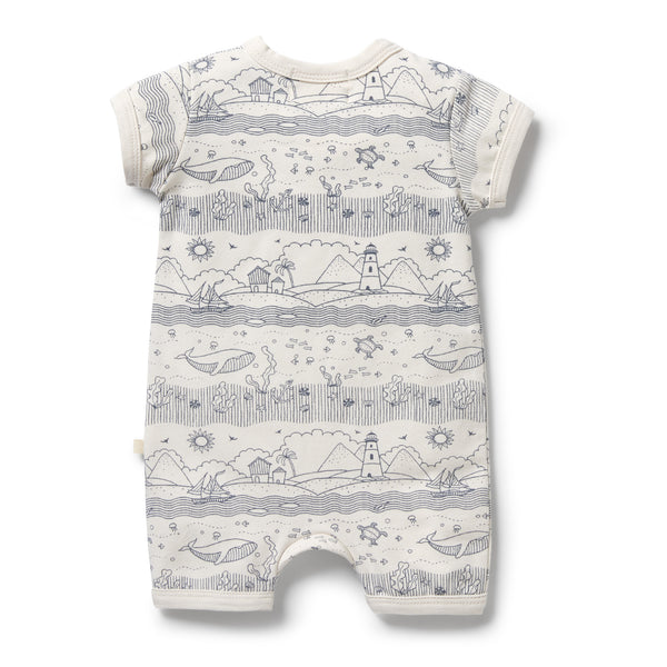 Wilson & Frenchy Organic Cotton Zipsuit - Seaside