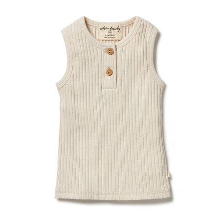 Wilson & Frenchy Organic Stripe Rib Bodysuit - Hazelwood Ecru