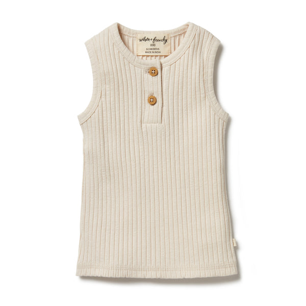 Wilson & Frenchy Organic Rib Singlet - Oyster