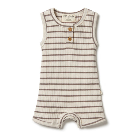 Wilson & Frenchy Organic Stripe Rib Bodysuit - Hazelwood Ecru
