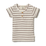 Wilson & Frenchy Organic Stripe Rib Top - Hazelwood Ecru