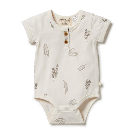 Wilson & Frenchy Organic Stripe Rib Bodysuit - Hazelwood Ecru
