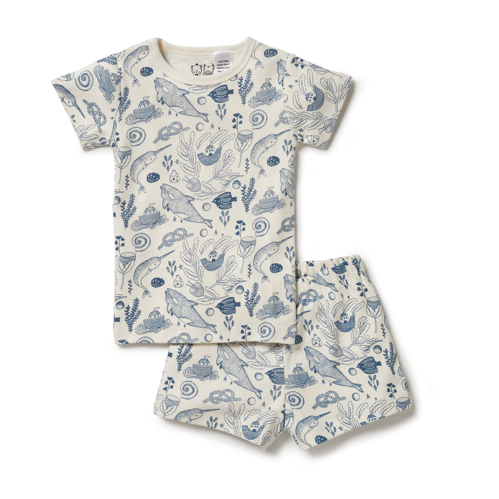 Wilson & Frenchy Organic Short Sleeve Pyjama Set - 7 Seas