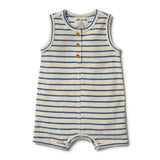 Wilson & Frenchy Organic Terry Growsuit - Ocean Stripe