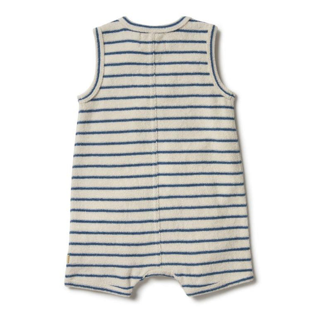 Wilson & Frenchy Organic Terry Growsuit - Ocean Stripe
