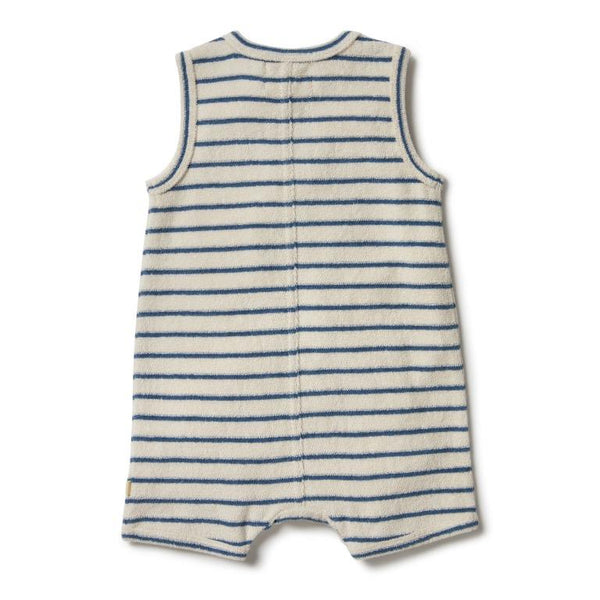 Wilson & Frenchy Organic Terry Growsuit - Ocean Stripe