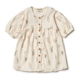 Wilson & Frenchy Crinkle Button Dress - Seedling