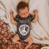 Tiny Gypsy Short Sleeve Onesie - Wanderlust - Stonewash