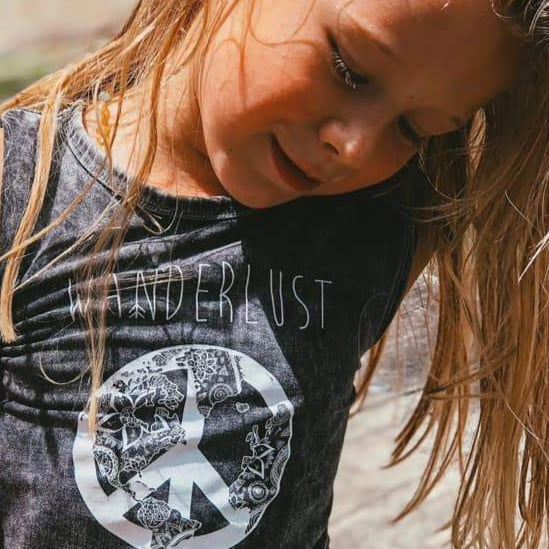 Tiny Gypsy Short Sleeve Tee - Wanderlust - Stonewash