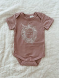 Tiny Gypsy Short Sleeve Onesie - Wildflowers - Mauve