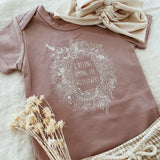 Tiny Gypsy Short Sleeve Onesie - Wildflowers - Mauve