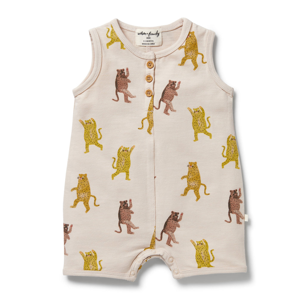 Wilson & Frenchy Organic Slub Cotton Boyleg Growsuit - Roar