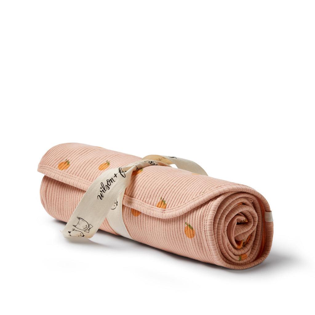 Wilson & Frenchy Organic Rib Swaddle Blanket - Little Orange