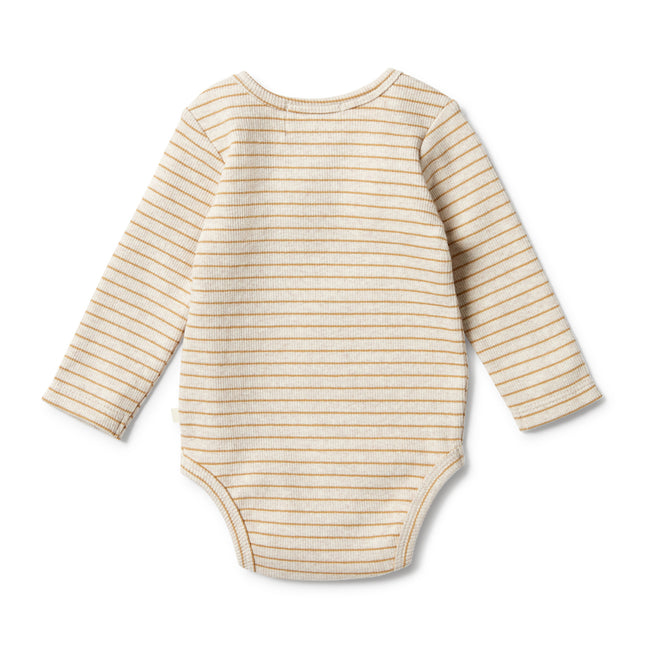 Wilson & Frenchy Organic Stripe Rib Bodysuit - Antelope