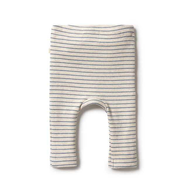 Wilson & Frenchy Organic Stripe Rib Legging - Denim Blue