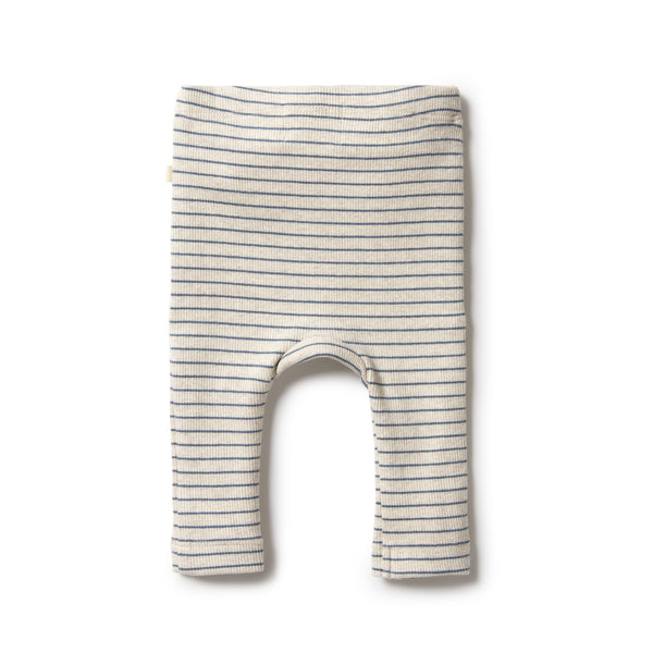 Wilson & Frenchy Organic Stripe Rib Legging - Denim Blue