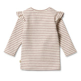 Wilson & Frenchy Organic Stripe Rib Ruffle Top - Wild Ginger