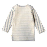 Wilson & Frenchy Organic Stripe Rib Top - Denim Blue