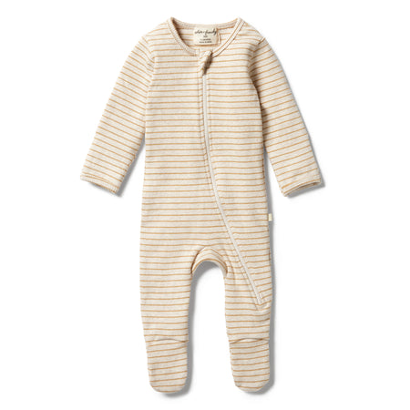 Wilson & Frenchy Organic Stripe Rib Bodysuit - Hazelwood Ecru